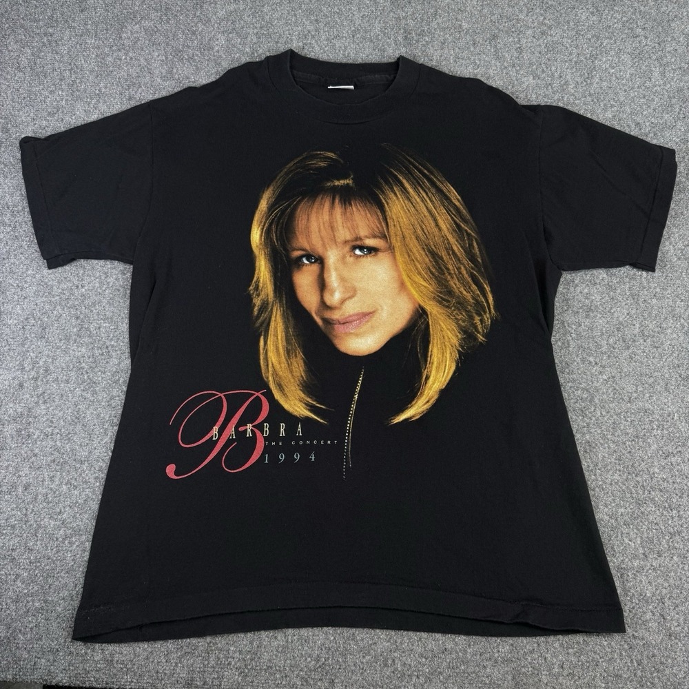 Vintage Barbra The Concert Shirt Mens L Black 1994 Tour Promo Graphic 90s USA